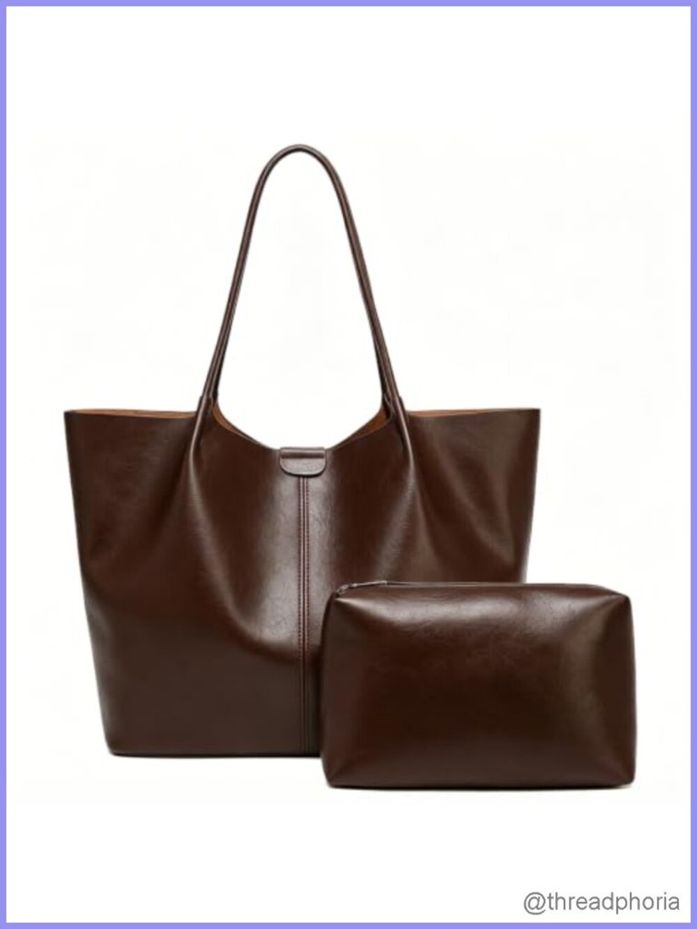 Soft Leather Tote Bag Large Capacity Shoulder Bag for Work Travel